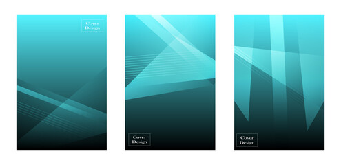 Obraz premium set of blue cover background