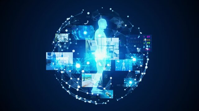 Medical technology concept. Vital check. Human body.