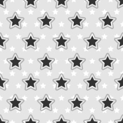 Abstract Seamless pattern with stars on a gray background. Vector illustration