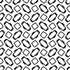 Seamless vector pattern in geometric ornamental style. Black and white pattern.
