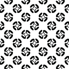 Seamless vector pattern in geometric ornamental style. Black and white pattern.
