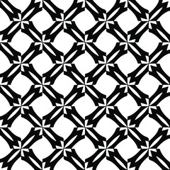 Fototapeta premium Seamless vector pattern in geometric ornamental style. Black and white pattern. 