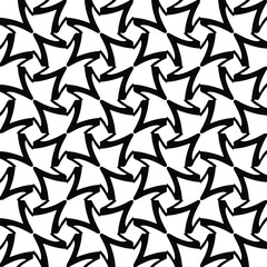 Seamless vector pattern in geometric ornamental style. Black and white pattern.
