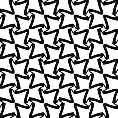 Seamless vector pattern in geometric ornamental style. Black and white pattern.
