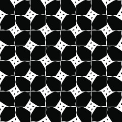 Seamless vector pattern in geometric ornamental style. Black and white pattern.