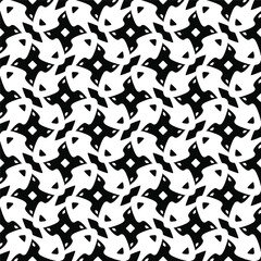 Seamless vector pattern in geometric ornamental style. Black and white pattern.