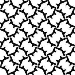 Seamless vector pattern in geometric ornamental style. Black and white pattern.