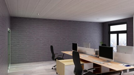 blank wall in the office room for company logo mockup