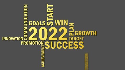 2022 New Year animated word cloud