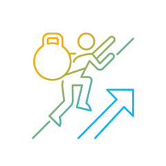 Persistence gradient linear vector icon. Voluntary activity despite difficulties and obstacles. Strong motivation. Thin line color symbol. Modern style pictogram. Vector isolated outline drawing