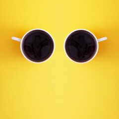 Two cups of coffee for a good morning.