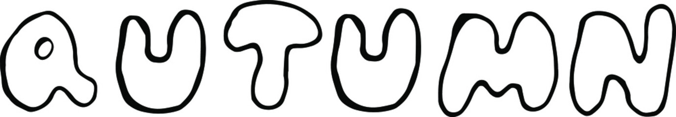 Lettering autumn,
isolated image, hand painted