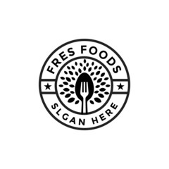 food fresh logo stamp emblem vector inspiration