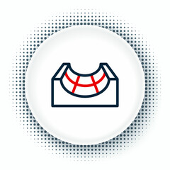 Line Skate park icon isolated on white background. Set of ramp, roller, stairs for a skatepark. Extreme sport. Colorful outline concept. Vector