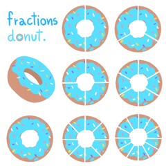 set of donut shaped fractions Hand Drawn colorful - obrazy, fototapety, plakaty