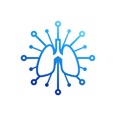 lung technology logo design vector inspiration