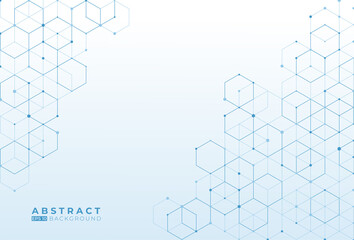 Abstract hexagonal molecular structures in technology background and science style. Medical design. Vector illustration