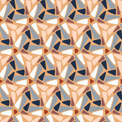 Vector Triangles Mosaic Abstract Seamless Pattern Background