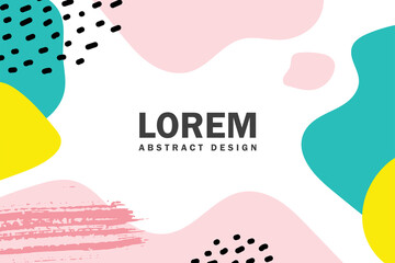 Abstract background. Hand drawing various shapes and doodle objects. Trendy modern contemporary vector illustration. Every background is isolated. Pastel color