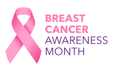 Breast Cancer Awareness Month Pink Ribbon Background Vector Logotype Concept Illustration