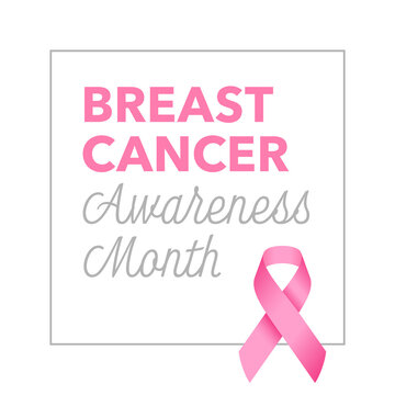 Breast Cancer Awareness Month Pink Ribbon Background Vector Logotype Concept Illustration