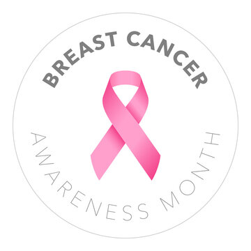 Breast Cancer Awareness Month Pink Ribbon Background Vector Logotype Concept Illustration