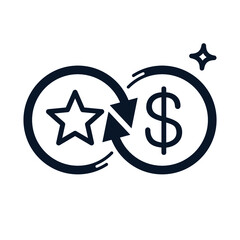 Loyalty program concept, PR management. Vector icon isolated on white background. 