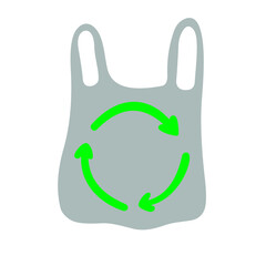 Package, recycling sign. Environmental protection concept. Flat vector illustration isolated on white background.