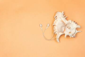 Concept : listening to your favorite music with headphones