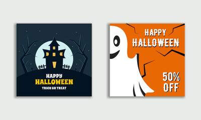 Happy Halloween Social Media Post Design Template 
Halloween Sale Banner