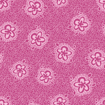simple pink classic floral seamless vector pattern