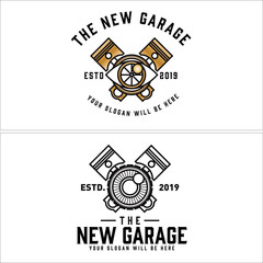 Fototapeta na wymiar Automotive garage piston workshop logo design