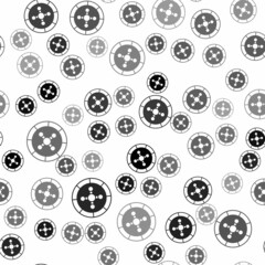 Black Casino roulette wheel icon isolated seamless pattern on white background. Vector