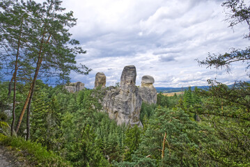 Rocks for climbing Hruba Skala in Czechia