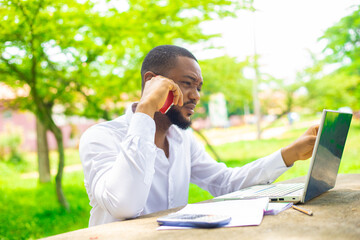 african student studying in the campus