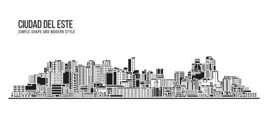 Cityscape Building Abstract Simple shape and modern style art Vector design - Ciudad del Este