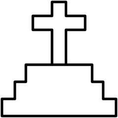 halloween line_tomb line icon