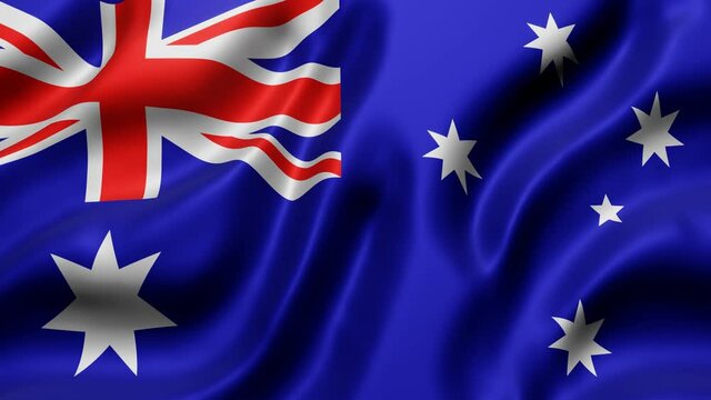 3d rendering of a National Australia flag waving in a looping motion