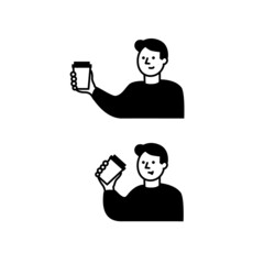 飲み物を飲む人イラスト素材