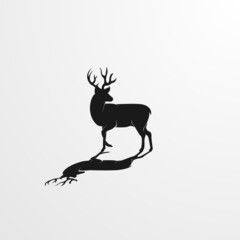 exotic deer silhouette illustration