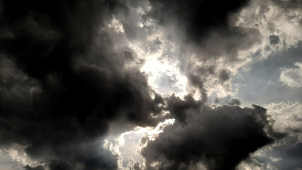 Fototapeta premium Dark Black Clouds Formed After The Rain