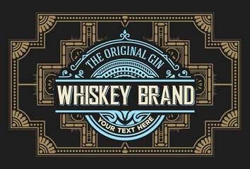 Obraz premium Whiskey label with old frames