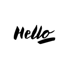 Vector hand drawn brush lettering  greeting. Hello