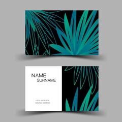 Business card template design. Inspiration from leaf. Editable vector illustration EPS10