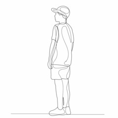 line drawing of a child standing, sketch