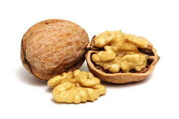 cracked walnut on white