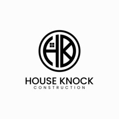 HK or HD letter construction logo vector. Simple and modern. Suitable for construction, interior, real estate and mortgage industries.