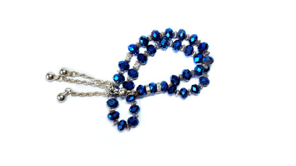 crystal Glass Beads Tasbeeh Isolated on White Background