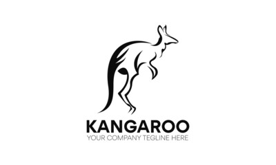 Kangaroo Animal Logo Design Template