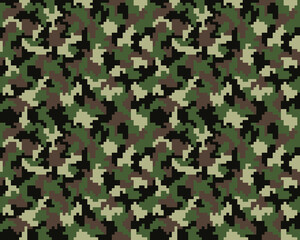 Pattern of digital green camouflage, Seamless background